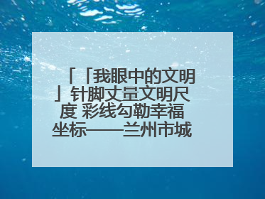 「我眼中的文明」针脚丈量文明尺度 彩线勾勒幸福坐标——兰州市城关区酒泉路街道办事处