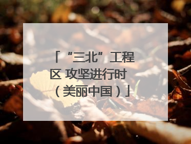 “三北”工程区 攻坚进行时（美丽中国）