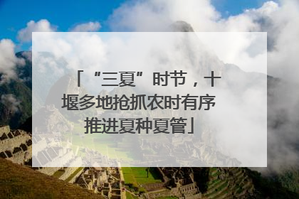 “三夏”时节，十堰多地抢抓农时有序推进夏种夏管