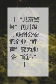 “共富警务”再升级，嵊州公安把企业“呼声”变为助企“哨声”