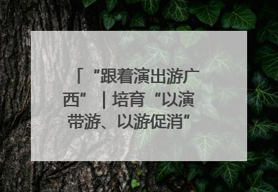 “跟着演出游广西”｜培育“以演带游、以游促消”文旅消费新生态