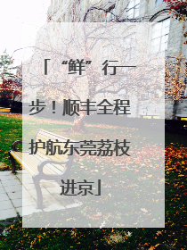 “鲜”行一步！顺丰全程护航东莞荔枝进京