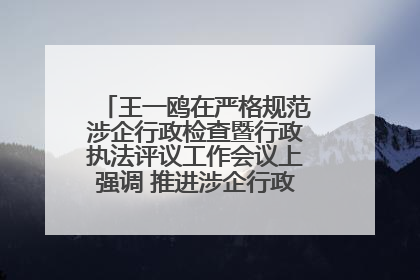 王一鸥在严格规范涉企行政检查暨行政执法评议工作会议上强调 推进涉企行政检查质效大幅提升