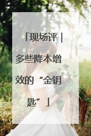 现场评｜多些降本增效的“金钥匙”