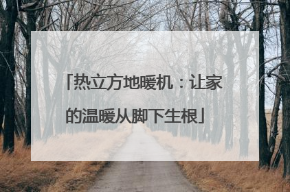 热立方地暖机：让家的温暖从脚下生根