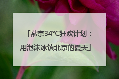 燕京34°C狂欢计划：用泡沫冰镇北京的夏天