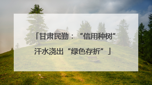 甘肃民勤：“信用种树” 汗水浇出“绿色存折”