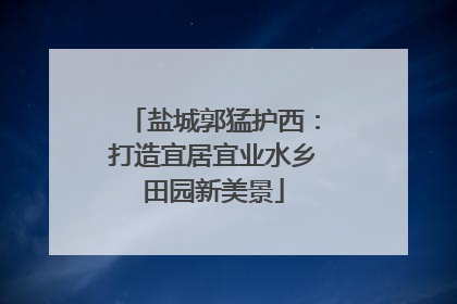 盐城郭猛护西：打造宜居宜业水乡田园新美景
