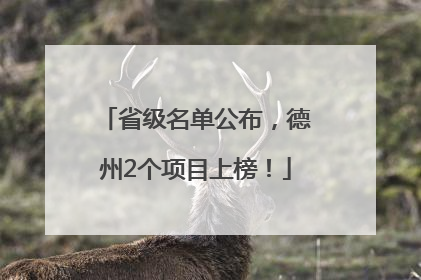 省级名单公布，德州2个项目上榜！