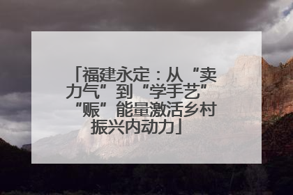 福建永定：从“卖力气”到“学手艺”“赈”能量激活乡村振兴内动力