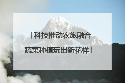 科技推动农旅融合 蔬菜种植玩出新花样