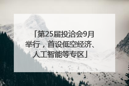 第25届投洽会9月举行，首设低空经济、人工智能等专区