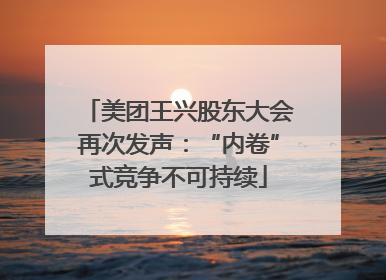 美团王兴股东大会再次发声：“内卷”式竞争不可持续