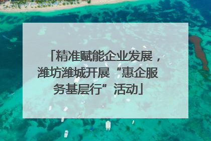 精准赋能企业发展，潍坊潍城开展“惠企服务基层行”活动