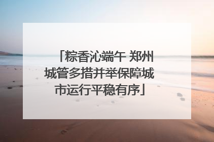 粽香沁端午 郑州城管多措并举保障城市运行平稳有序