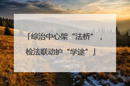 综治中心架“法桥”，检法联动护“学途”