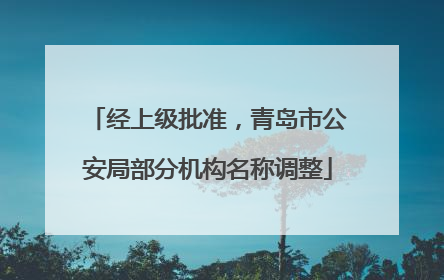 经上级批准，青岛市公安局部分机构名称调整