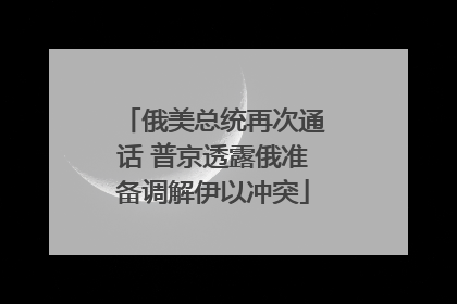俄美总统再次通话 普京透露俄准备调解伊以冲突