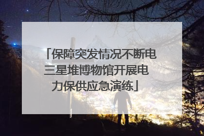 保障突发情况不断电 三星堆博物馆开展电力保供应急演练