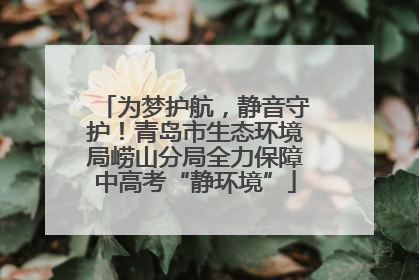 为梦护航，静音守护！青岛市生态环境局崂山分局全力保障中高考“静环境”