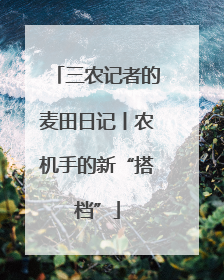 三农记者的麦田日记丨农机手的新“搭档”