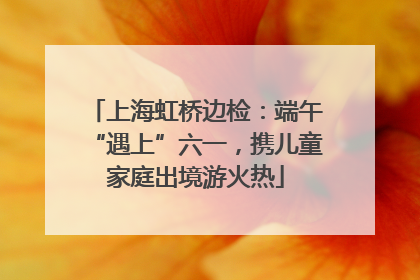 上海虹桥边检：端午“遇上”六一，携儿童家庭出境游火热