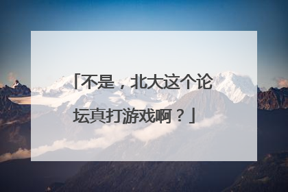 不是，北大这个论坛真打游戏啊？
