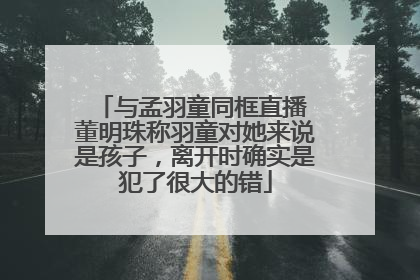 与孟羽童同框直播 董明珠称羽童对她来说是孩子，离开时确实是犯了很大的错