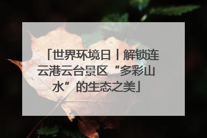世界环境日丨解锁连云港云台景区“多彩山水”的生态之美