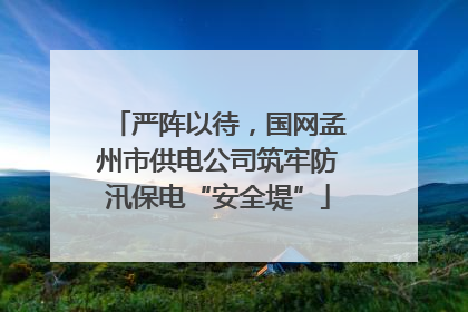 严阵以待，国网孟州市供电公司筑牢防汛保电“安全堤”