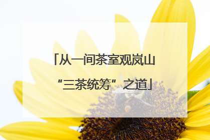从一间茶室观岚山“三茶统筹”之道