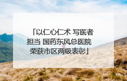 以仁心仁术 写医者担当 国药东风总医院荣获市区两级表彰