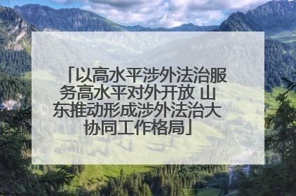 以高水平涉外法治服务高水平对外开放 山东推动形成涉外法治大协同工作格局
