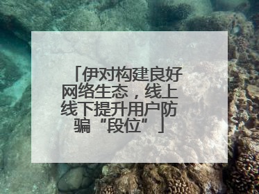 伊对构建良好网络生态，线上线下提升用户防骗“段位”