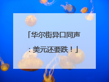 华尔街异口同声：美元还要跌！