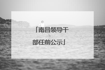 南昌领导干部任前公示