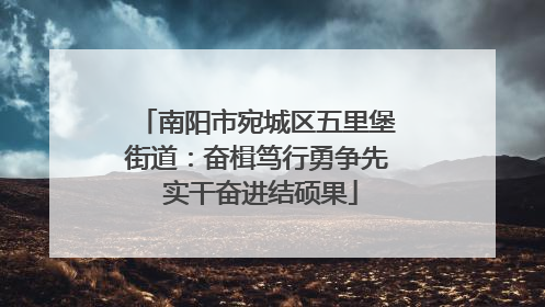 南阳市宛城区五里堡街道：奋楫笃行勇争先 实干奋进结硕果