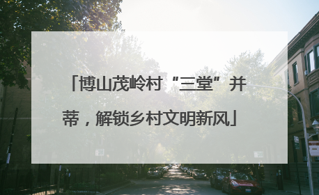 博山茂岭村“三堂”并蒂，解锁乡村文明新风