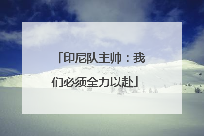 印尼队主帅：我们必须全力以赴