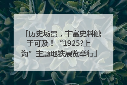 历史场景，丰富史料触手可及！“1925?上海”主题地铁展览举行