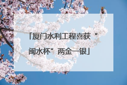 厦门水利工程喜获“闽水杯”两金一银