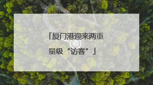 厦门港迎来两重量级“访客”