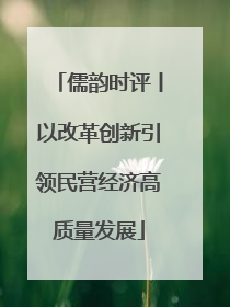儒韵时评丨以改革创新引领民营经济高质量发展