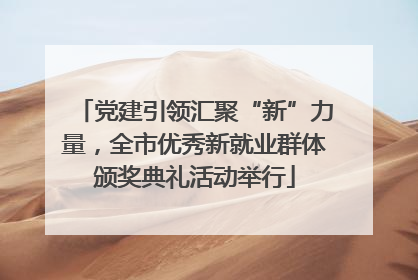 党建引领汇聚“新”力量，全市优秀新就业群体颁奖典礼活动举行