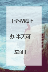 全程线上办 半天可拿证