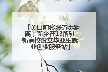 关口前移服务零距离，新乡在13所驻新高校设立毕业生就业创业服务站