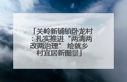 关岭新铺镇卧龙村：扎实推进“两清两改两治理” 绘就乡村宜居新图景