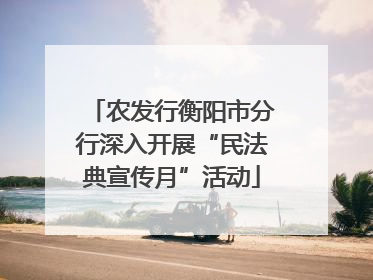 农发行衡阳市分行深入开展“民法典宣传月”活动