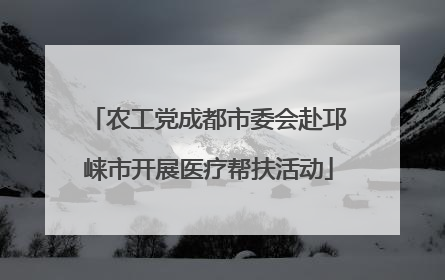 农工党成都市委会赴邛崃市开展医疗帮扶活动