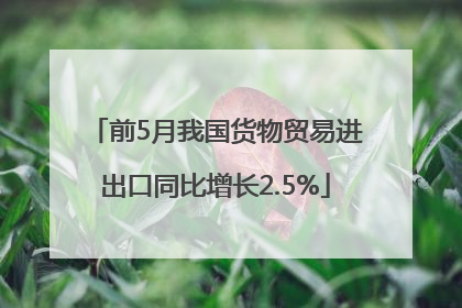 前5月我国货物贸易进出口同比增长2.5%